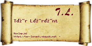 Tér Lóránt névjegykártya